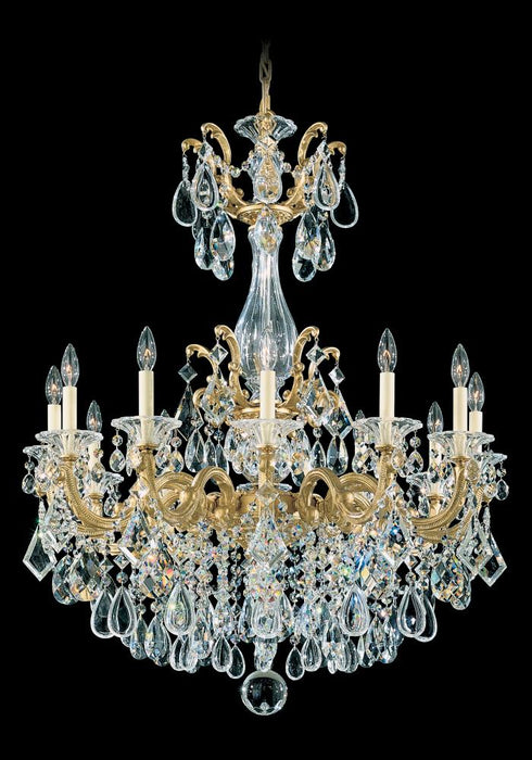 Schonbek La Scala 12 Light 120V Chandelier in Heirloom Gold with Radiance Crystal Model: 5011-22R