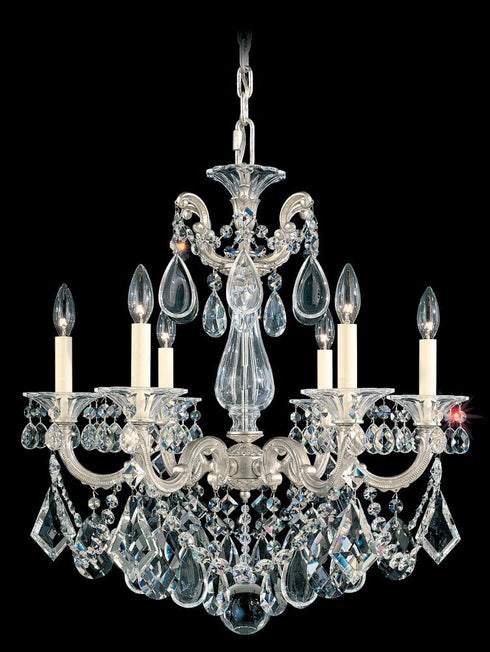 Schonbek La Scala 6 Light 120V Chandelier in Heirloom Gold with Radiance Crystal Model: 5072-22R