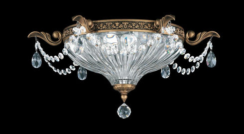 Schonbek Milano 2 Light 120V Flush Mount in Heirloom Gold with Radiance Crystal Model: 5633-22R