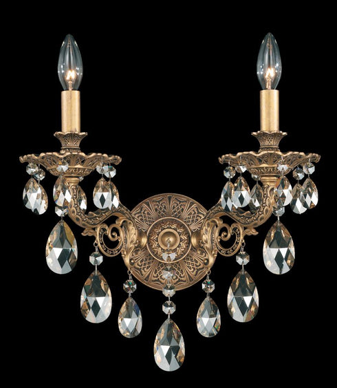 Schonbek Milano 2 Light Crystal Wall Sconce