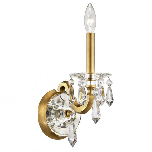 Schonbek Napoli 1 Light 120V Wall Sconce in Heirloom Gold with Radiance Crystal Model: S7601N-22R