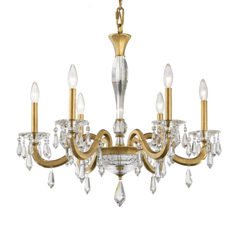 Schonbek Napoli 6 Light 120V Chandelier in Heirloom Gold with Radiance Crystal Model: S7606N-22R