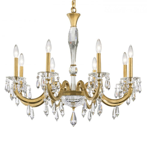Schonbek Napoli 8 Light 120V Chandelier in Heirloom Gold with Radiance Crystal Model: S7608N-22R