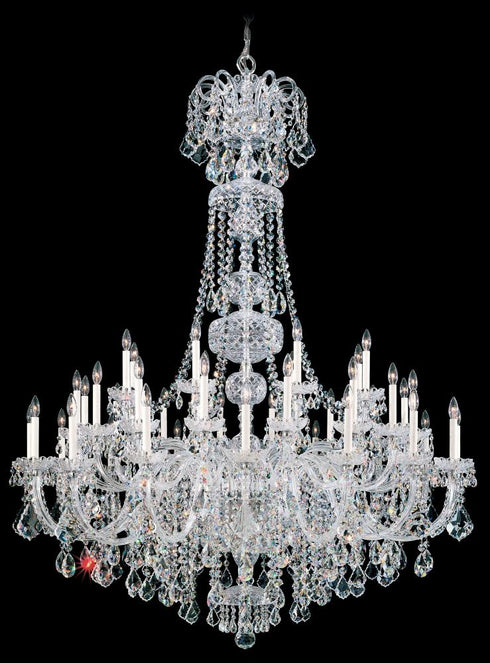 Schonbek Olde World 45 Light 120V Chandelier in Polished Silver with Radiance Crystal Model: 6861-40R