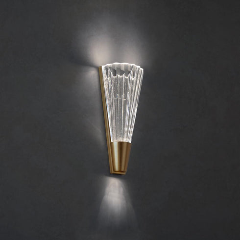Schonbek Origami 14IN LED 3000 3500 4000K 120 277V Wall Sconce in Polished Chrome with Heritage Handcut Model: S7214-702H
