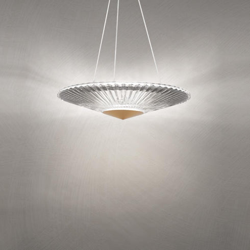 Schonbek Origami 19IN LED 3000 3500 4000K 120 277V Pendant in Polished Chrome with Heritage Handcut Crys Model: S7219-702H