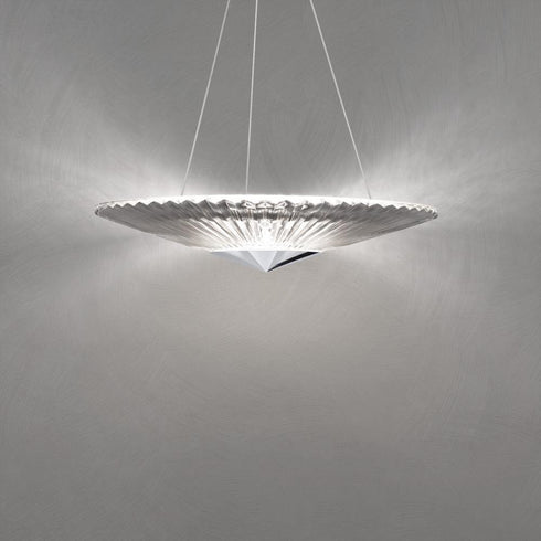 Schonbek Origami 24IN LED 3000 3500 4000K 120 277V Pendant in Polished Chrome with Heritage Handcut Crys Model: S7224-702H