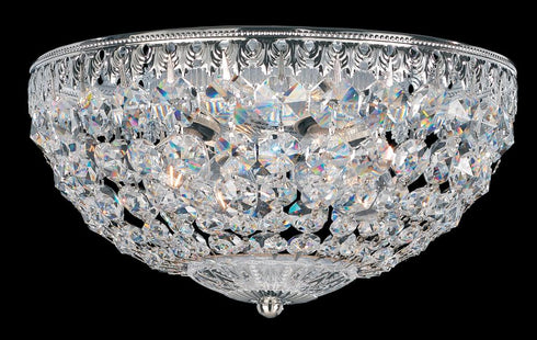 Schonbek Petit Crystal 4 Light 120V Flush Mount in Aurelia with Optic Crystal Model: 1560-211O