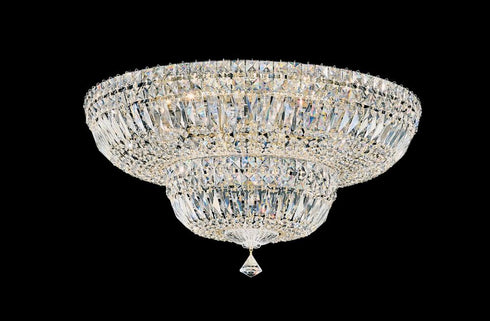 Schonbek Petit Crystal Deluxe 13 Light 120V Semi Flush Mount in Aurelia with Optic Crystal Model: 5895-211O