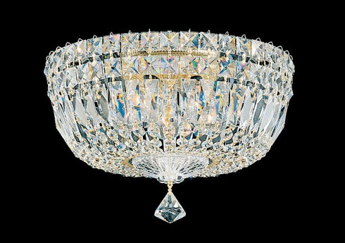 Schonbek Petit Crystal Deluxe 5 Light 120V Semi Flush Mount in Aurelia with Optic Crystal Model: 5892-211O