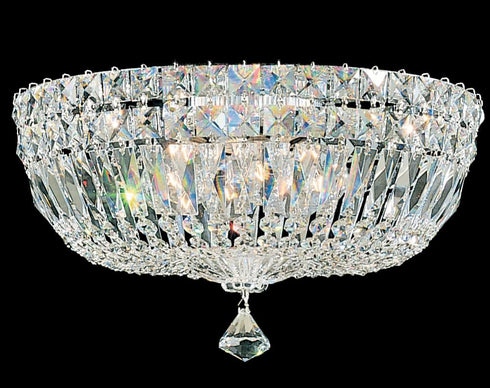 Schonbek Petit Crystal Deluxe 5 Light 120V Semi Flush Mount in Aurelia with Optic Crystal Model: 5893-211O