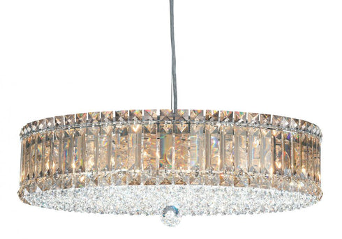 Schonbek Plaza 15 Light 120V Pendant in Polished Stainless Steel with Optic Crystal Model: 6672O