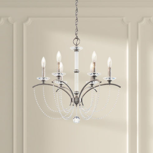 Schonbek Priscilla 6 Light 120V Chandelier in White with Optic Crystal Model: BC7106N-06O