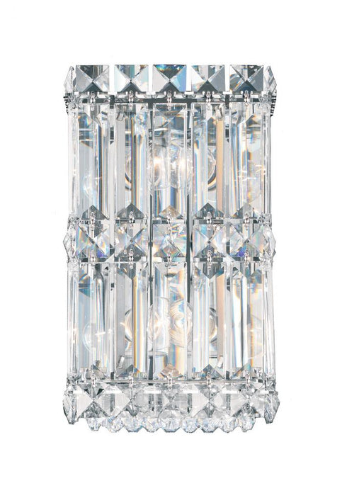 Schonbek Quantum 2 Light 120V Wall Sconce in Polished Stainless Steel with Optic Crystal Model: 2235O