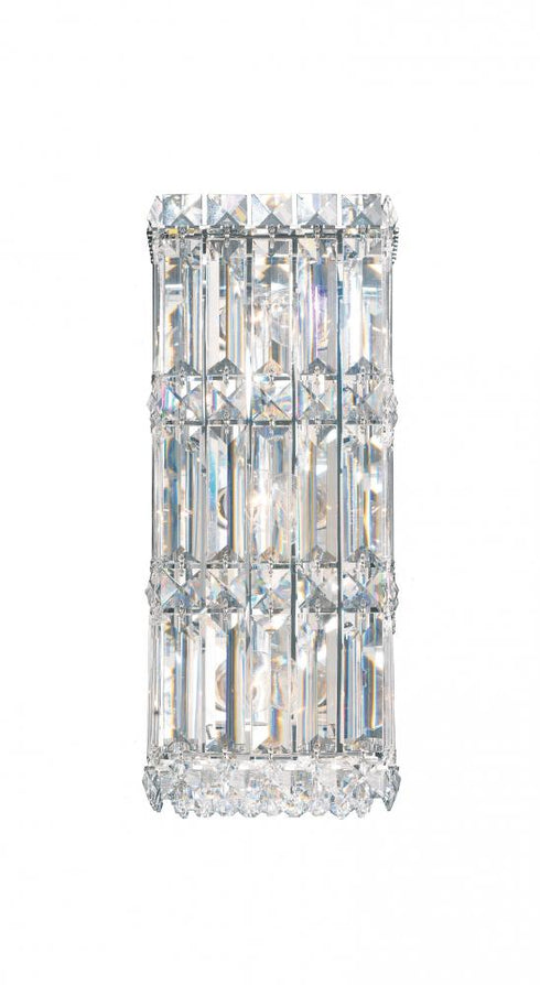 Schonbek Quantum 3 Light 120V Wall Sconce in Polished Stainless Steel with Optic Crystal Model: 2236O