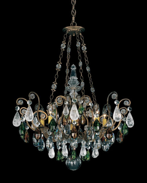 Schonbek Renaissance Rock Crystal 8 Light Crystals Chandelier Model: 3587-51AD