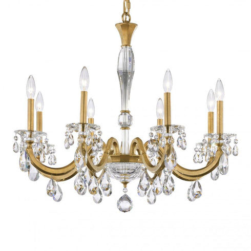 Schonbek San Marco 8 Light 120V Chandelier in Heirloom Gold with Radiance Crystal Model: S8608N-22R