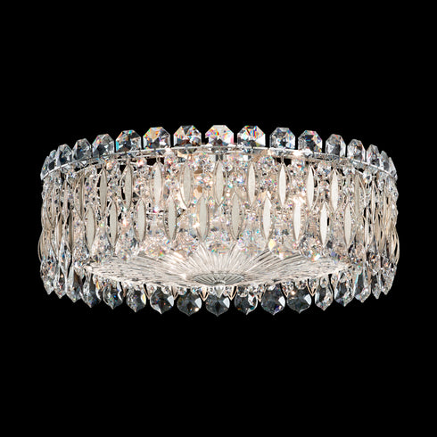 Schonbek Sarella 3 Light 120V Flush Mount in White with Radiance Crystal Model: RS8348N-06R