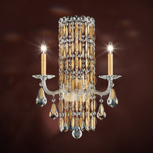 Schonbek Siena 2 Light 120V Wall Sconce in White with Radiance Crystal Model: RS8332N-06R