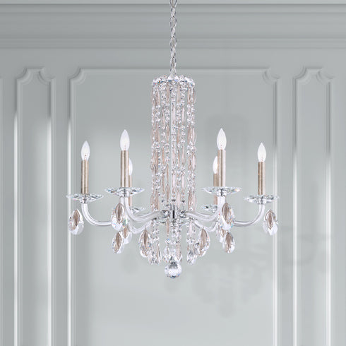 Schonbek Siena 6 Light 120V Chandelier in Heirloom Gold with Radiance Crystal Model: RS83061N-22R