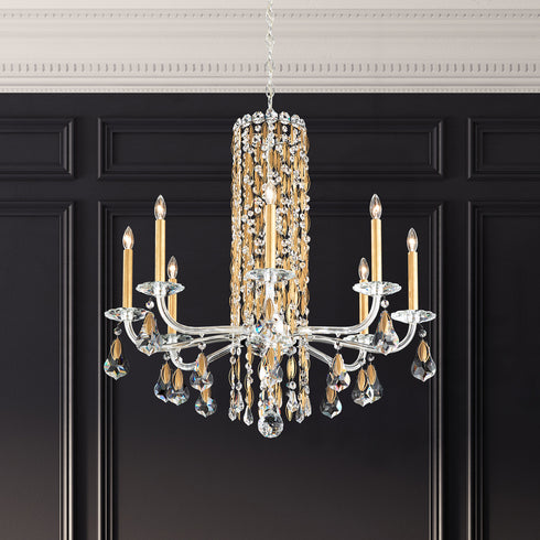 Schonbek Siena 8 Light 120V Chandelier in White with Radiance Crystal Model: RS83081N-06R