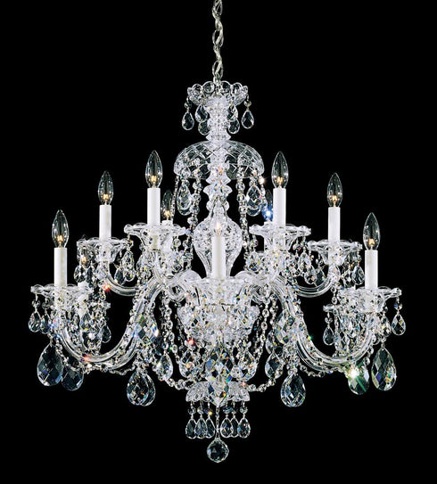 Schonbek Sterling 12 Light Crystal Chandelier