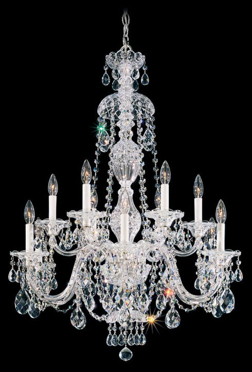 Schonbek Sterling 12 Light Crystal Chandelier