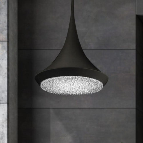 Schonbek Verita 18IN LED 3000 3500 4000K 120V Pendant in Black with Optic Crystal Model: S5518-18O