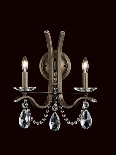 Schonbek Vesca 2 Light 120V Wall Sconce in White with Radiance Crystal Model: VA8332N-06R
