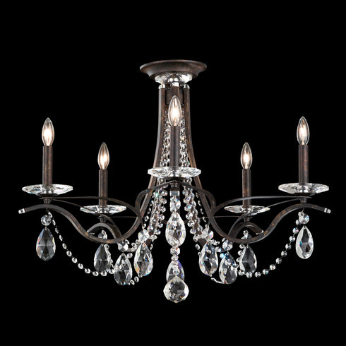 Schonbek Vesca 5 Light 120V Semi Flush Mount in White with Radiance Crystal Model: VA8312N-06R