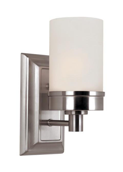Trans Globe 1 Light Fusion Collection 4.25 Inch Wall Sconce with Cylinder Glass Shade in Brushed Nickel Finish Model: 70331 BN