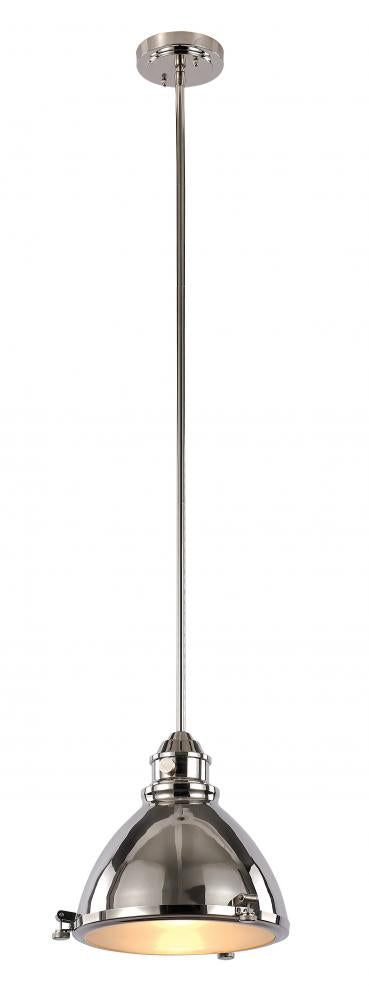 Trans Globe 1 Light PENDANT RETRO INDUST MD PN in Brushed Nickel Finish Model: PND-1005 PN