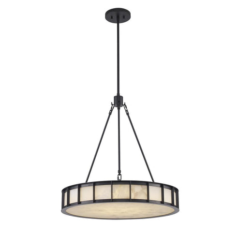 Trans Globe 6 Light Ivory Isle Alabaster Chandelier in Antique Gold Finish Model: 11746 AG