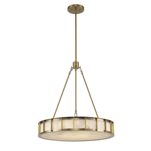 Trans Globe 6 Light Ivory Isle Alabaster Chandelier in Antique Gold Finish Model: 11746 AG