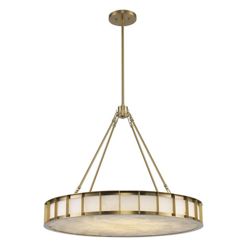 Trans Globe 9 Light Ivory Isle Alabaster Chandelier in Antique Gold Finish Model: 11749 AG