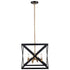 Trans Globe Ackerman 13 Inch Cage Pendant in Blac Brushed Nickel Finish Model: 71055 BK/BN