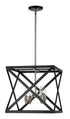 Trans Globe Ackerman 13 Inch Cage Pendant in Blac Brushed Nickel Finish Model: 71055 BK/BN