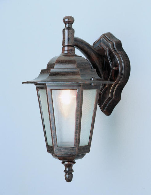 Trans Globe Alexander 1 Light WALL OUTD DOWN FROSTED GLA in Black Finish Model: 4056 BK
