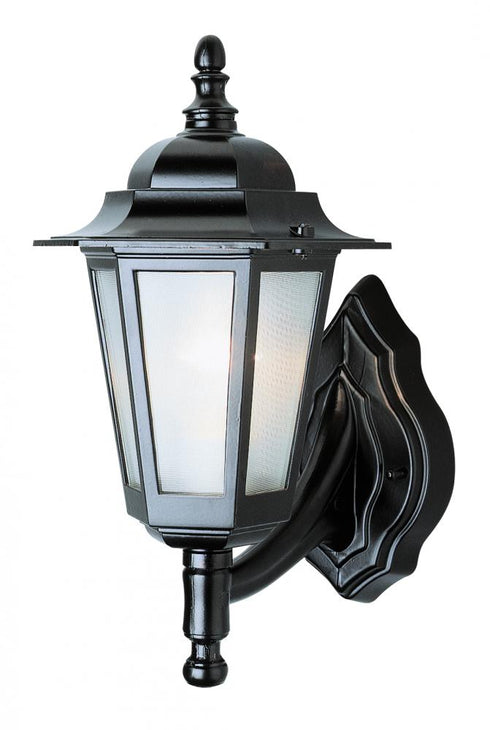 Trans Globe Alexander 1 Light WALL OUTD UP FROSTED GLASS in Black Finish Model: 4055 BK