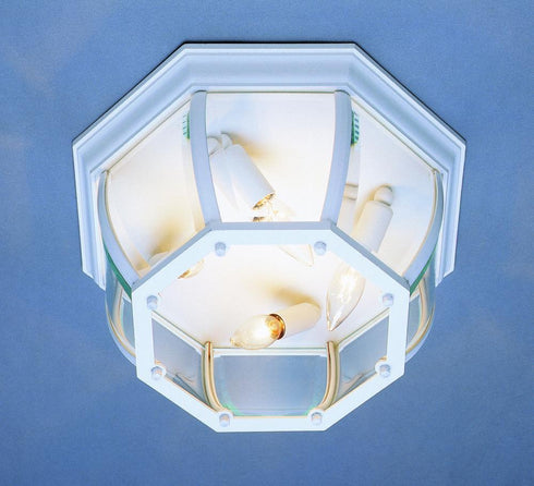 Trans Globe Angelus 4 Light Beveled Glass Outdoor Flush Model: 4907 BG