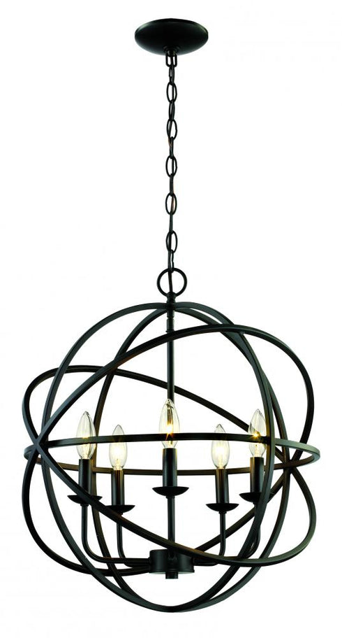 Trans Globe Apollo 5 Light 5 Light CHANDELIER MULTI RING ORB in Rubbed Oil Bronze Finish Model: 70655 ROB