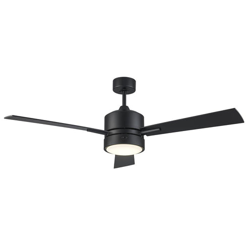 Trans Globe Arden 3 BLADE 52 Inch LED FAN WC6 INCLUD 2 Inch ROD in Black Finish Model: F-1030 BK