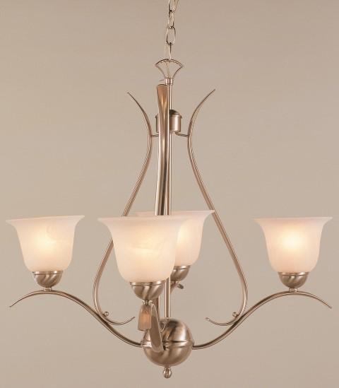 Trans Globe Aspen 4 Light CHAND MARBLEIZED GLASS in Brushed Nickel Finish Model: 9280 BN