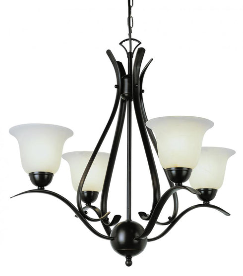 Trans Globe Aspen 4 Light CHAND MARBLEIZED GLASS in Brushed Nickel Finish Model: 9280 BN
