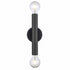Trans Globe Auburn 2 Light Bare Bulb Indoor Wall Sconce Model: 22302 BK