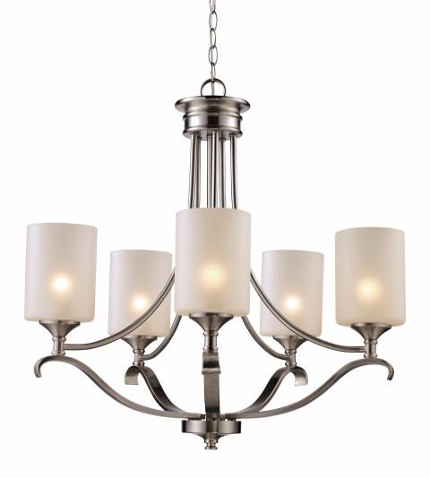 Trans Globe Ballard 5 Light 5 Light CHANDELIER CURVED ENDS BN in Brushed Nickel Finish Model: 70665 BN