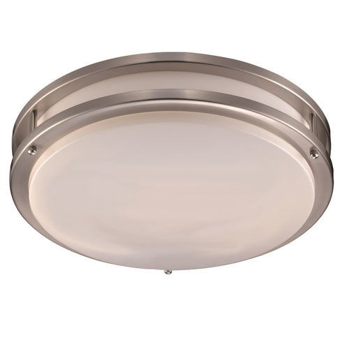 Trans Globe Barnes 1 Light FLUSH LED LRG ROUND DOUBLE in Brushed Nickel Finish Model: LED-10262 BN