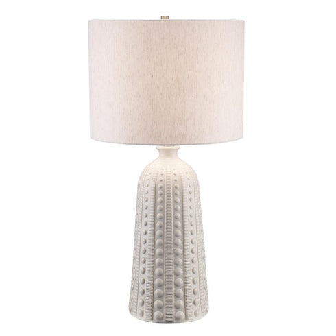 Trans Globe Barnie 1 Light TABLE TEXTURED CERAMIC BAS in White Finish Model: RTL-9150 WH