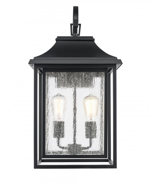 Trans Globe Bosque 2 Light Outdoor Wall Lantern in Black Finish Model: 51692 BK