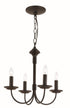 Trans Globe Candle 4 Light CHANDELIER J ARM BLACK F Model: 9014 BK